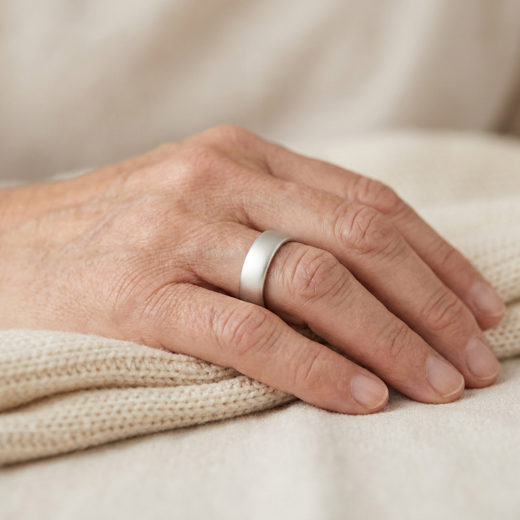 PulseGuard Ring close-up on hand
